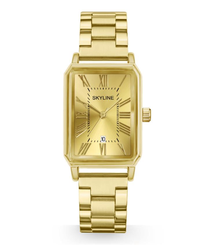 Reloj mujer cuadrado dorado