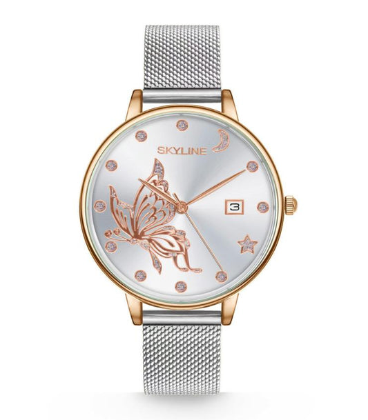 Reloj mujer acero mariposa