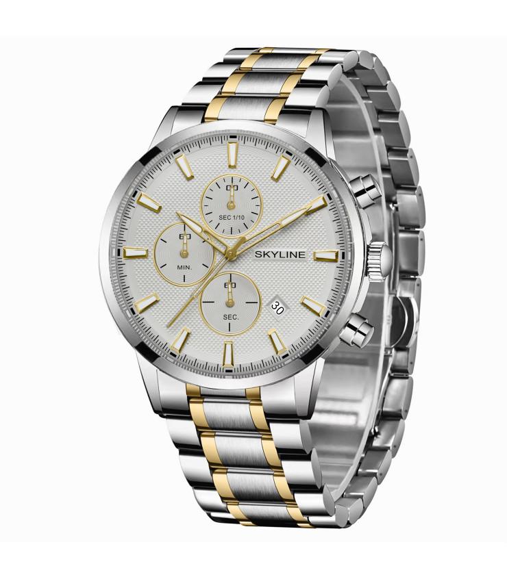 Reloj hombre atemporal toques dorados