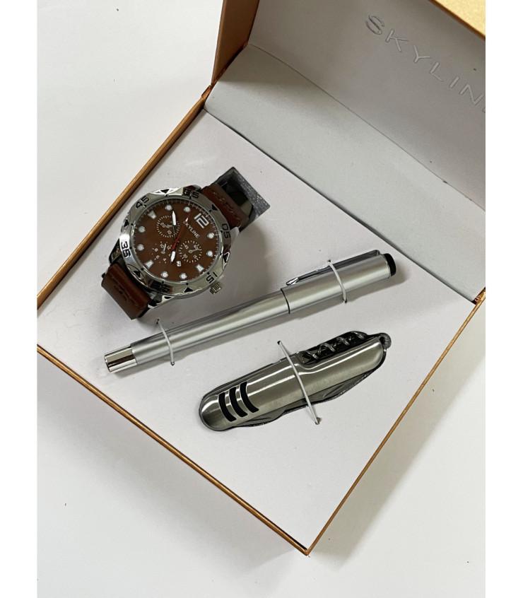 Reloj hombre piel conjunto 6