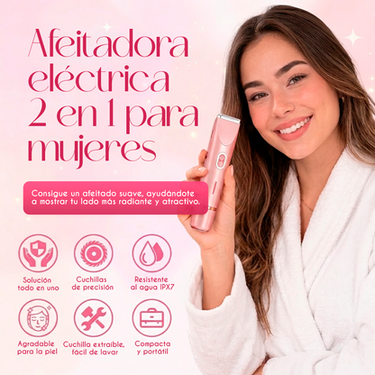 LumiSilk™ - Rasuradora Eléctrica Femenina 2 en 1